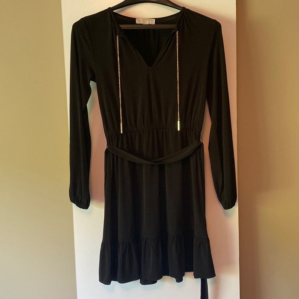Michael Kors Black Long Sleeve Mini Dress Size S